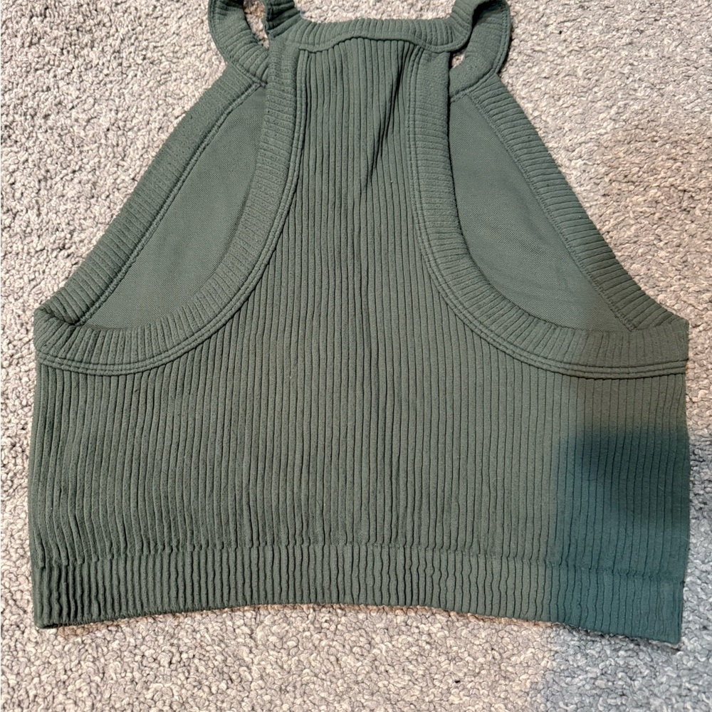 Aerie Dark Green Ribbed Tank Top